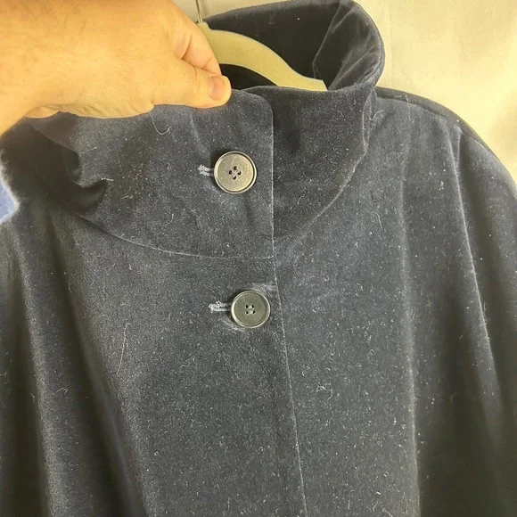 Talbots Woman Navy Blue Velvet High Collar Jacket Blazer Plus 22W Classic Career - Picture 4 of 7